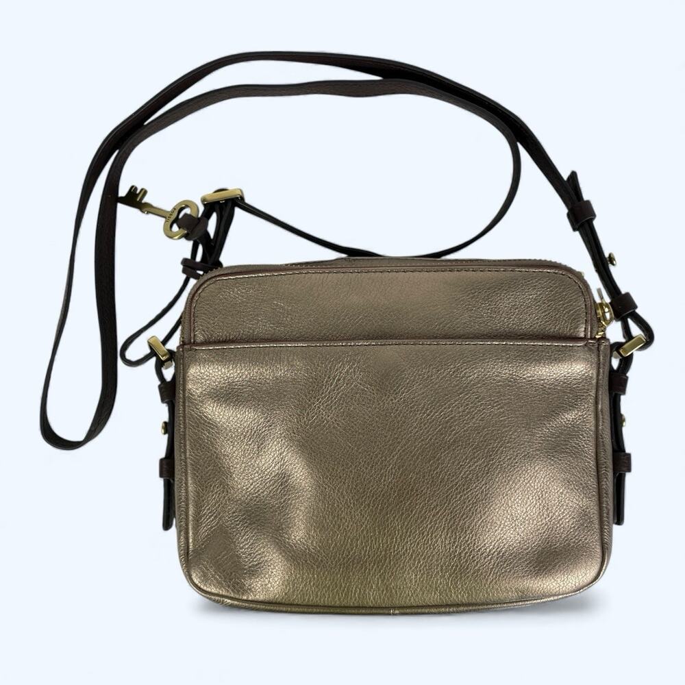 Fossil Women's Rose Gold Piper Toaster Leather Crossbody purse shoulder bag - Picture 2 of 9